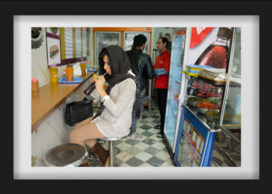 She went to a sandwich shop for lunch around Valiasr Crossroad (Center of Tehran). 16.02.2017